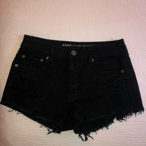 Black American Eagle denim shorts
